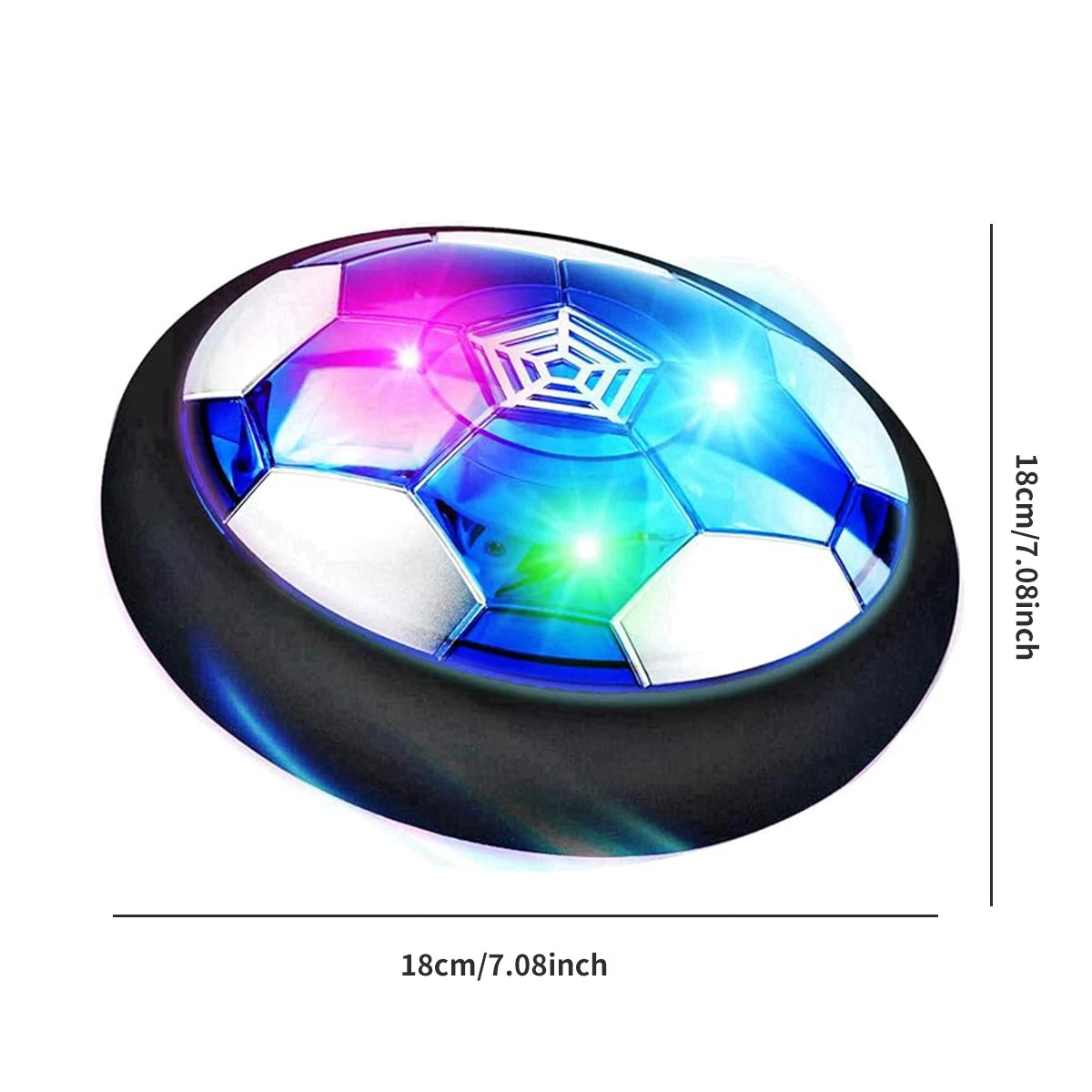 Hover Soccer Ball Kids Toy Indoor Floating Football with LED Light and Safe Bumper, Chritmas Gifts for Age 3+ Years Old Boys Gir