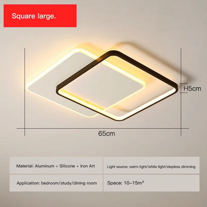 Modern Minimalist Led Ceiling Lamp For Bedroom Black White Design Ring Chandelier Living Room Study Loft Smart Light Fixtures