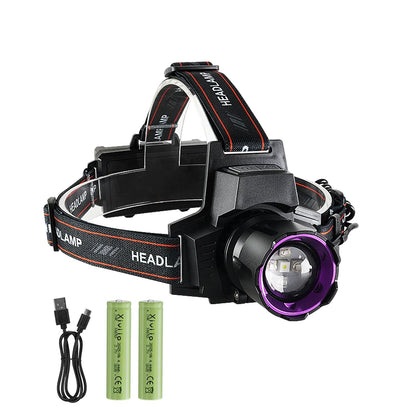 Ultra Powerful Led Headlamp Rechargeable Headlight Strong Light Head Torch UV Headlight Camping Hunting Front Light