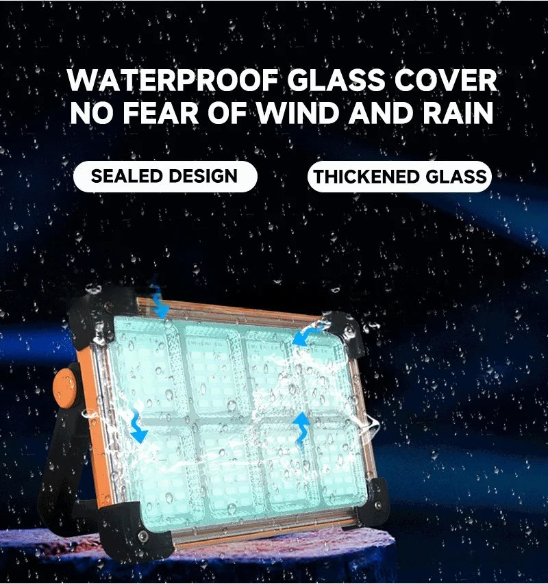 Solar outdoor lamp household waterproof glare large-capacity portable lamp high-power rechargeable magnetic emergency lamp
