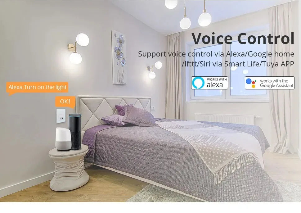 Zemismart Zigbee Smart 10A 20A Brazil Socket Light Switch with Outlets Work with Tuya Smart Life App Alexa Google Home Control