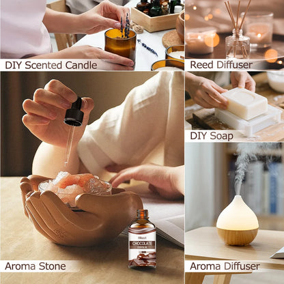 Chocolate essential oil has a sweet and mellow fragrance and is suitable for body massage and hair care.