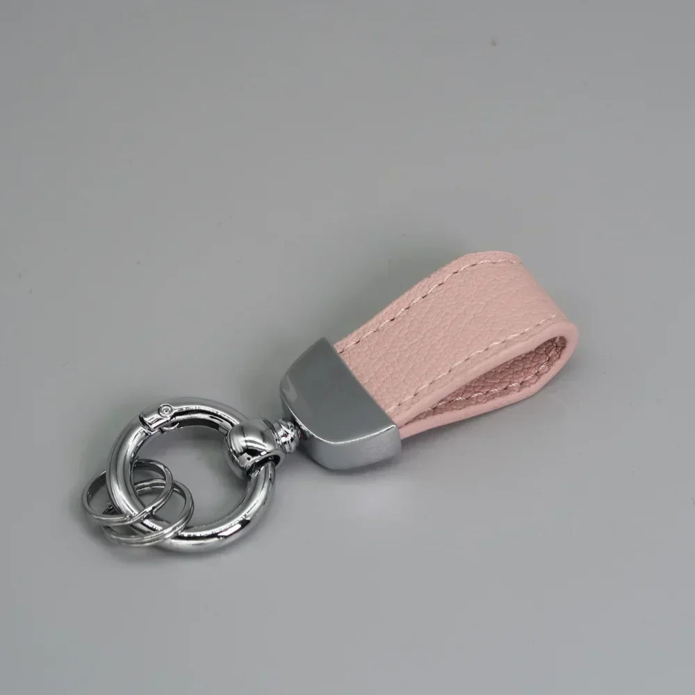 Short Lovely Leather Keychain Vintage Personalized Keyring Custom Logo Name Car Key Holder Chain Laser Engrave Women Charm Gift