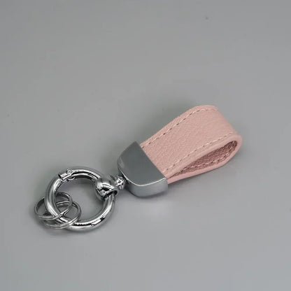 Short Lovely Leather Keychain Vintage Personalized Keyring Custom Logo Name Car Key Holder Chain Laser Engrave Women Charm Gift