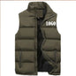 Custom Logo Vest Jacket, Warm Sleeveless Winter Coat with Stand Collar, Windproof Quilted Waistcoat for Autumn Casual Outd