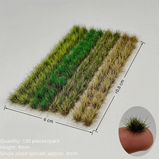 120PCS Multicolor Grass Tufts 8mm Height Self-Adhesive Miniature Flower Grass Model DIY Accessories Sand Table Layout
