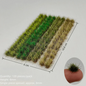 120PCS Multicolor Grass Tufts 8mm Height Self-Adhesive Miniature Flower Grass Model DIY Accessories Sand Table Layout