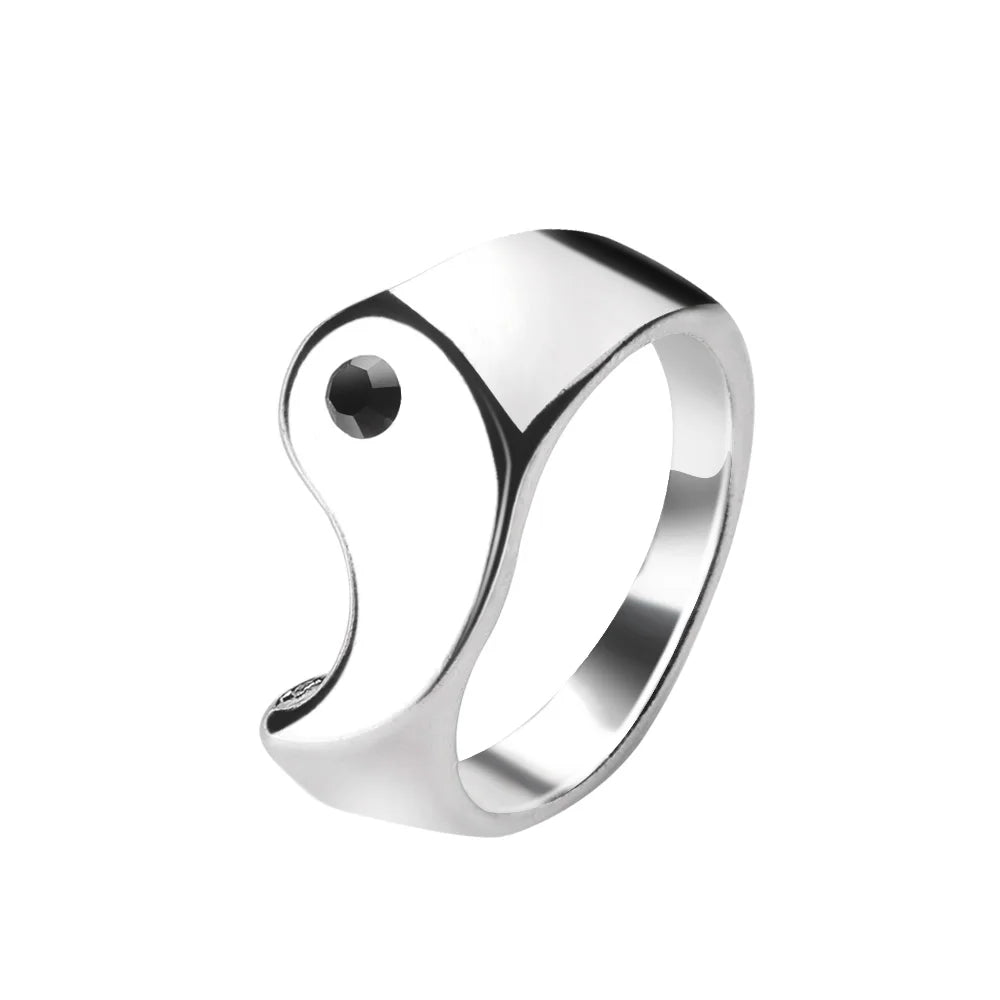Couple Bracelets Rings Yin Yang Tai Chi Alloy Pendant Adjustable Braid Chain Necklace Matching Lover Bracelet Necklace Earring