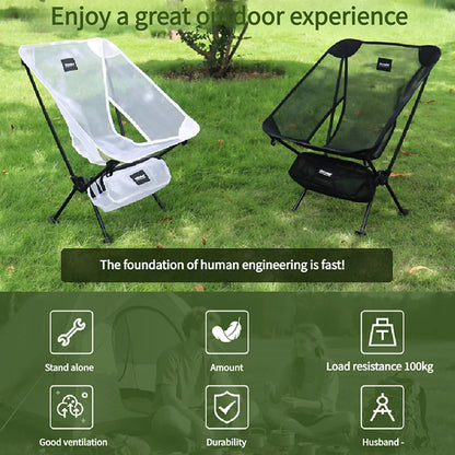 DOTWISE Portable Outdoor Camping Chair Breathable Moon Chair Fishing Chair  Aluminum Alloy MeshAnti-Sinking Lightweight Chair