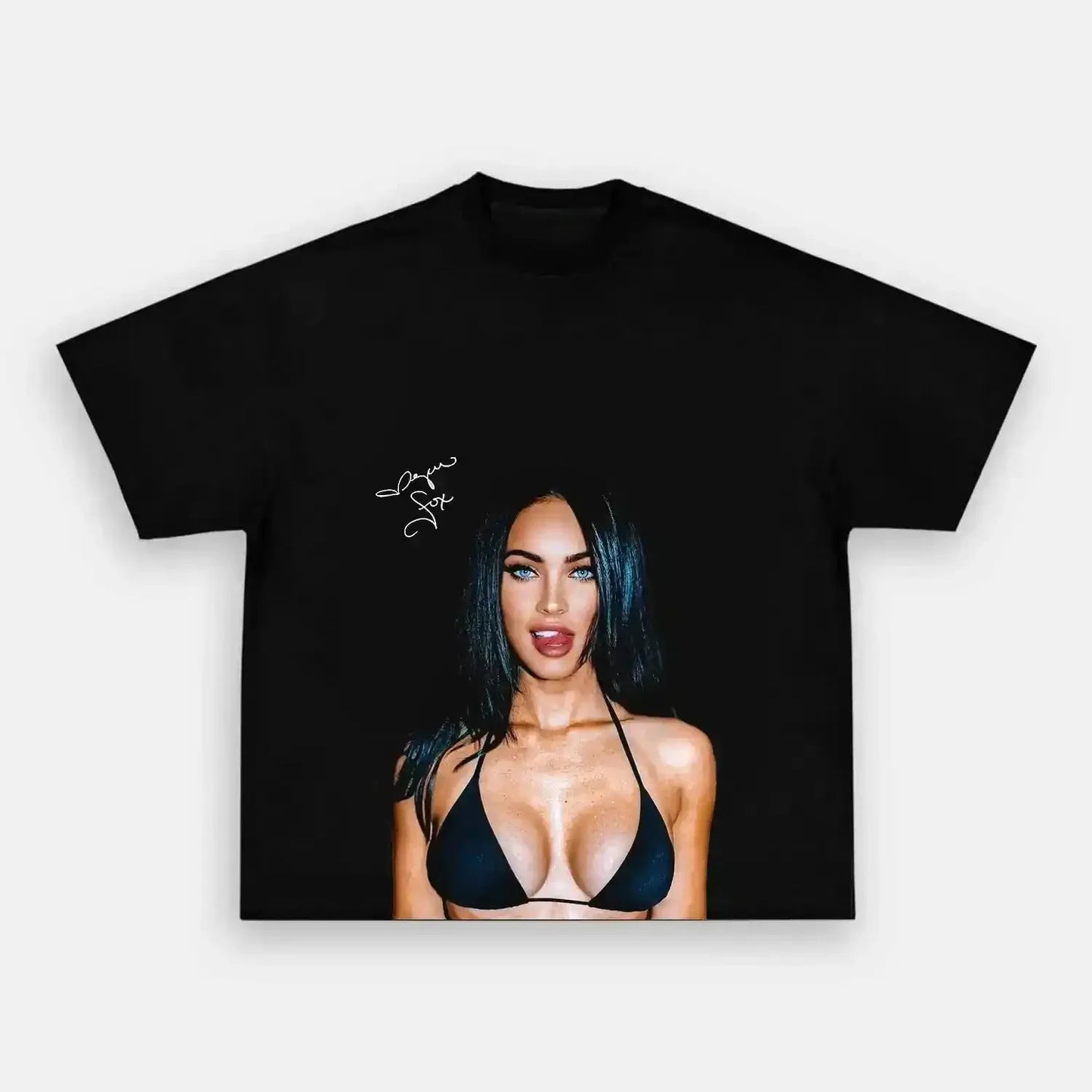 Megan Fox Signature Portrait Graphic  Men's Shirt 2026 Summer New O-Neck Short Sleeve Women's Fashion Tshirt