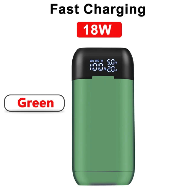 18650 Battery Charger Case DIY Power Bank Box Portable QC 3.0 PD 18W Fast Charging Case for 18650 21700 20700 Lithium Batteries