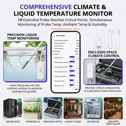 WiFi Zigbee Temperature Humidity Meter With Optional External Probe Thermometer Sensor Zigbee2mqtt TUYA For Fish Tank Freezer