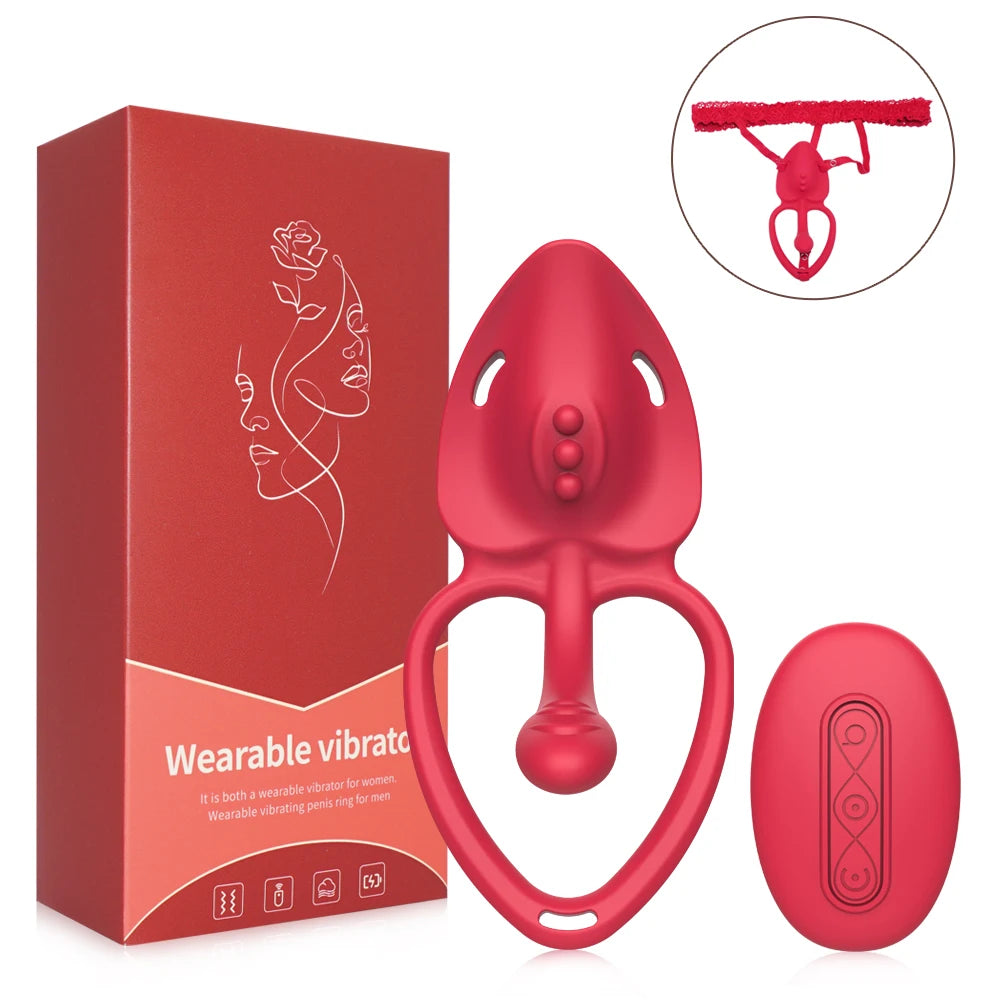 Wearable Panty Vibrator Female 10 Vibration with Wireless Control Vibrating Penis Ring Clitoral Stimulator Adult Sexy Toys