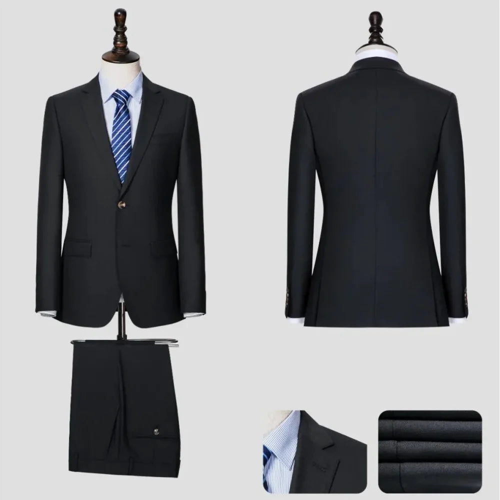 Men's Premium Suit -Business Suit, Professional Formal Wear, Ideal for Work and Weddings,50% Wool,Customizable Fit with 20 Sizes