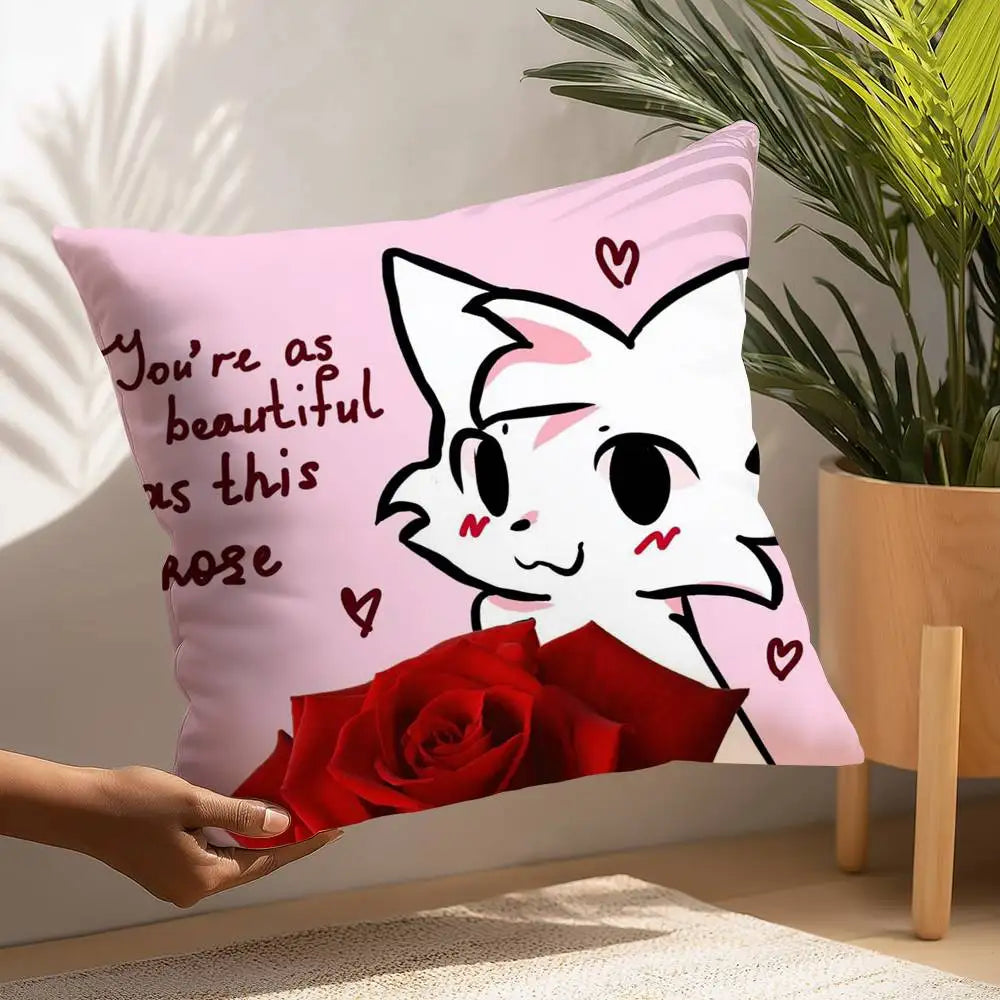 B-Boykisser Silly Cat Cute Pillow Case Plush Fabric Soft  Pillowcase Double Sided Print Cushion Cover Household Gifts