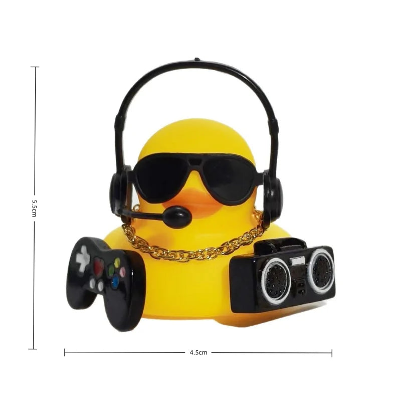 Adorable Gaming Duck Figurine With Headset & Sunglasses Funny Desk Decor for Home Office Car Dashboard Gamer Room Unique Gifts