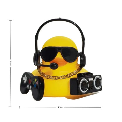 Adorable Gaming Duck Figurine With Headset & Sunglasses Funny Desk Decor for Home Office Car Dashboard Gamer Room Unique Gifts