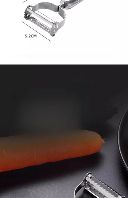 Stainless Steel 3-in-1 Peeler Grater Household Kitchen Multifunctional Double head Peeling Knife Fruit and Vegetable Melon
