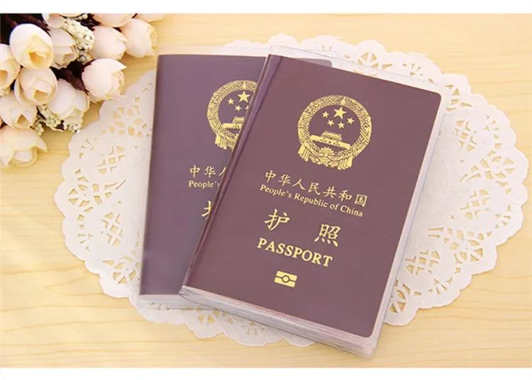 1PCS Travel Dirt Protection Passport Cover Wallet Purse PVC Transparent Women ID Business Credit Card Passport Holder Bag Pouch