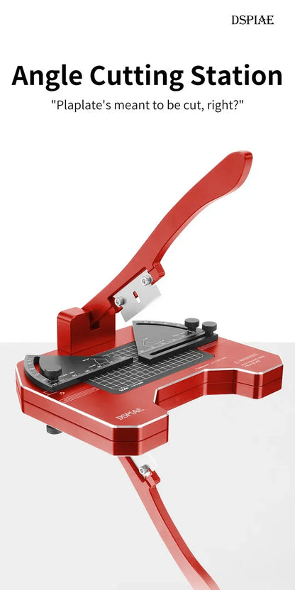 DSPIAE AT-CJ Angel Cutting Station Hand Tool Set for Precision Work Aluminium Alloy Hobby DIY Model Tools Red Carbon Steel Blade