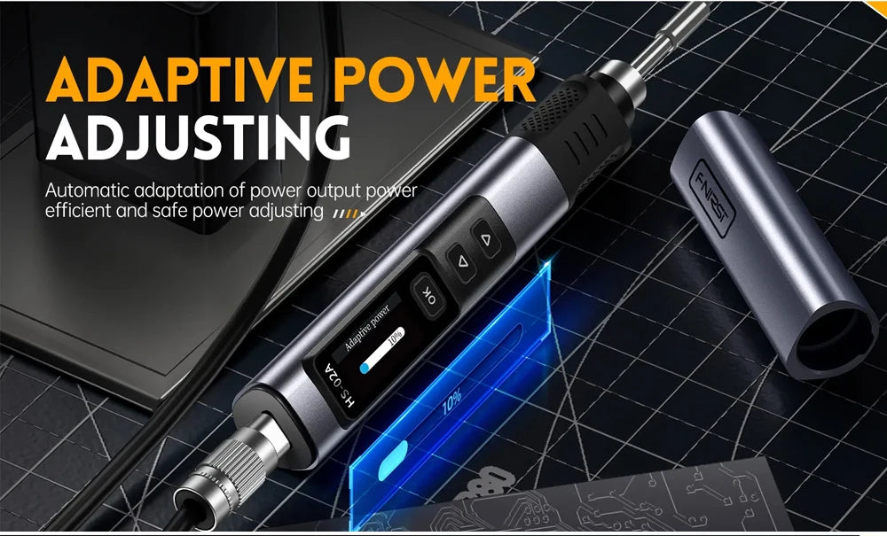FNIRSI HS-02 Electric Soldering Iron PD100W Power Adjustable 100-450 ℃ Temperature Rapid Heating Repair Portable Toolbox Kit