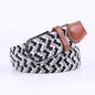 Unisex Elastic Fabric Woven Casual Women Belt Pin Buckle Expandable Braided Stretch Canvas Stylish Leisure Belts for Men
