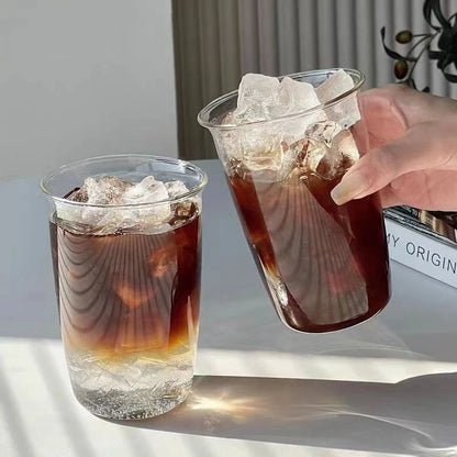 1/6pcs Japanese Glass Cup Milk Coffee Glass Mug Transparent Mug Beer Ins Water Drinking Cup Kitchen Accessory Water Glass Cups