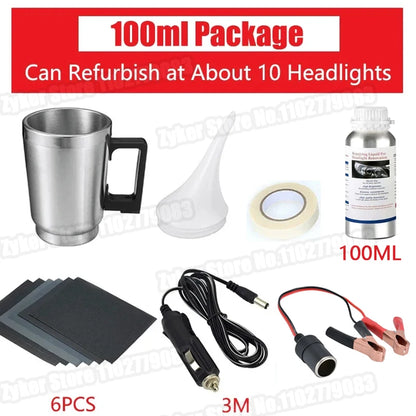 Car Headlight Chemical Polishing Kit Headlights Liquid Polymer Repair Fluid Scratch Remover Car Headlamp Liquid Restoration Kits