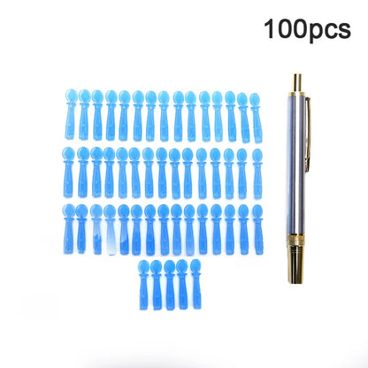100pcs Stainless Steel Lancet Pen Adjustable Depth Blood Sampling Glucose Test Pen Lancing Device for Diabetics Blood Collect