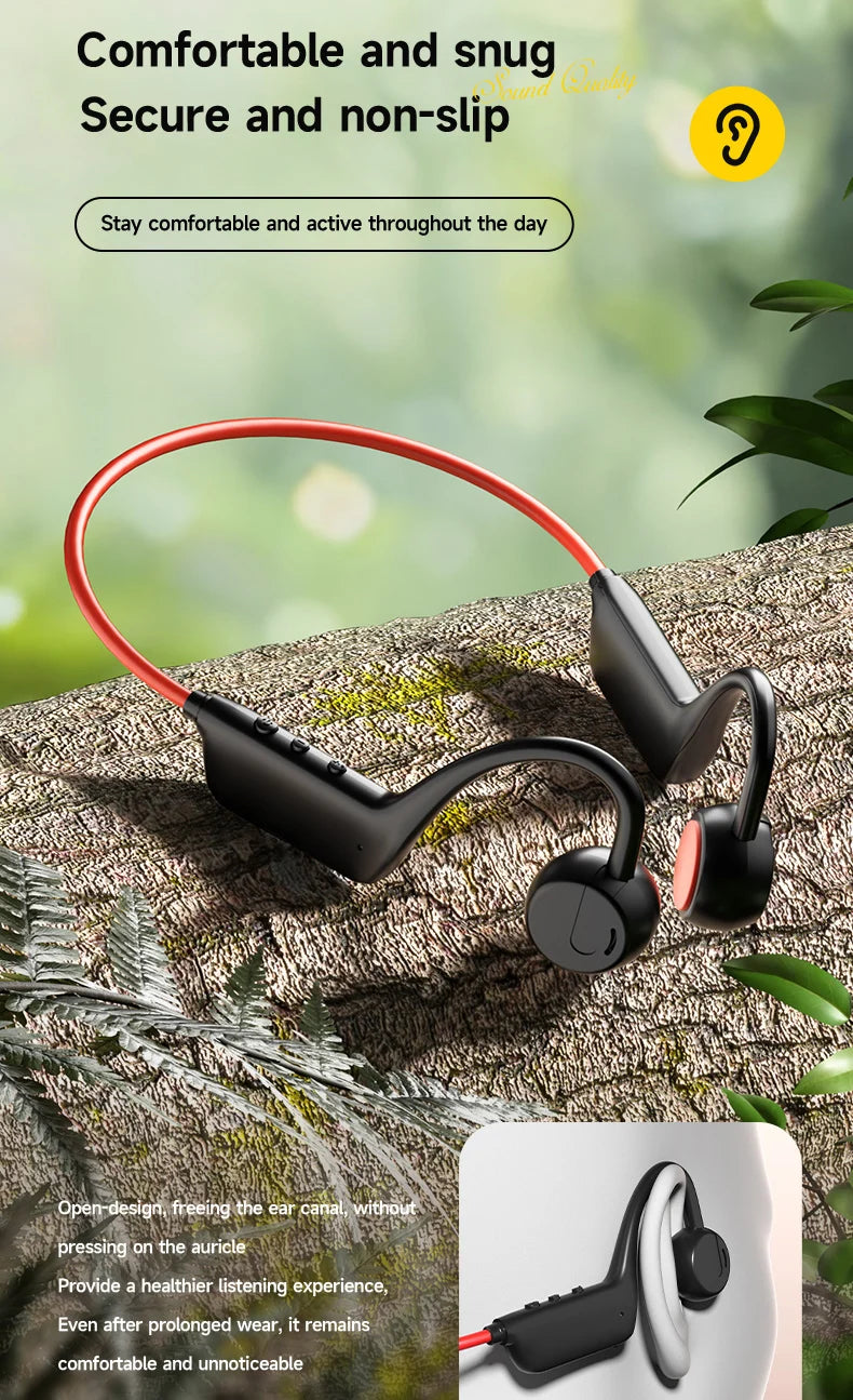 2026 Bone Conduction Headset Bluetooth 5.4 With Mic Waterproof Exercise Fitness Wireless Swimming Sports Headphone New