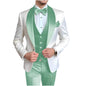 Solid Color Slim Fit Men's Tuxedo 3-Piece Set Fashion Business Wedding Suit with Shawl Lapel Blazer Vest Pants for Groom Party