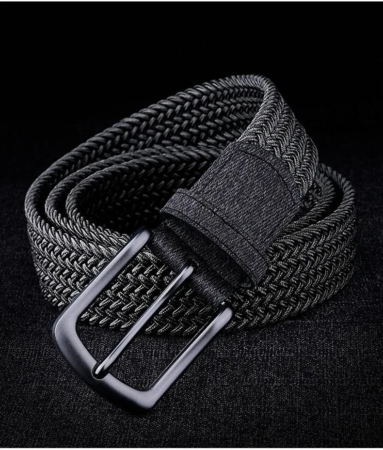 Men Belt Braided Elastic Belt for Men Stretchy Woven Canvas Fashion Belt for Versatile Jeans and Pants