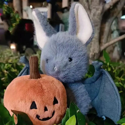 Cute Grey Bat Plush Toy Soft Stuffed Animal Doll Kawaii Bat Pillow Halloween Gift Decoration For Kids Girls Boys