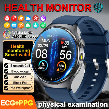 2026Nowość Zdrowie Sport EKG AI Diagnostyka Inteligentne Zegarki Męskie Tętno Ciśnienie Krwi IP68 Wodoodporne Smartwatche Dla Mężczyzn Kobiet