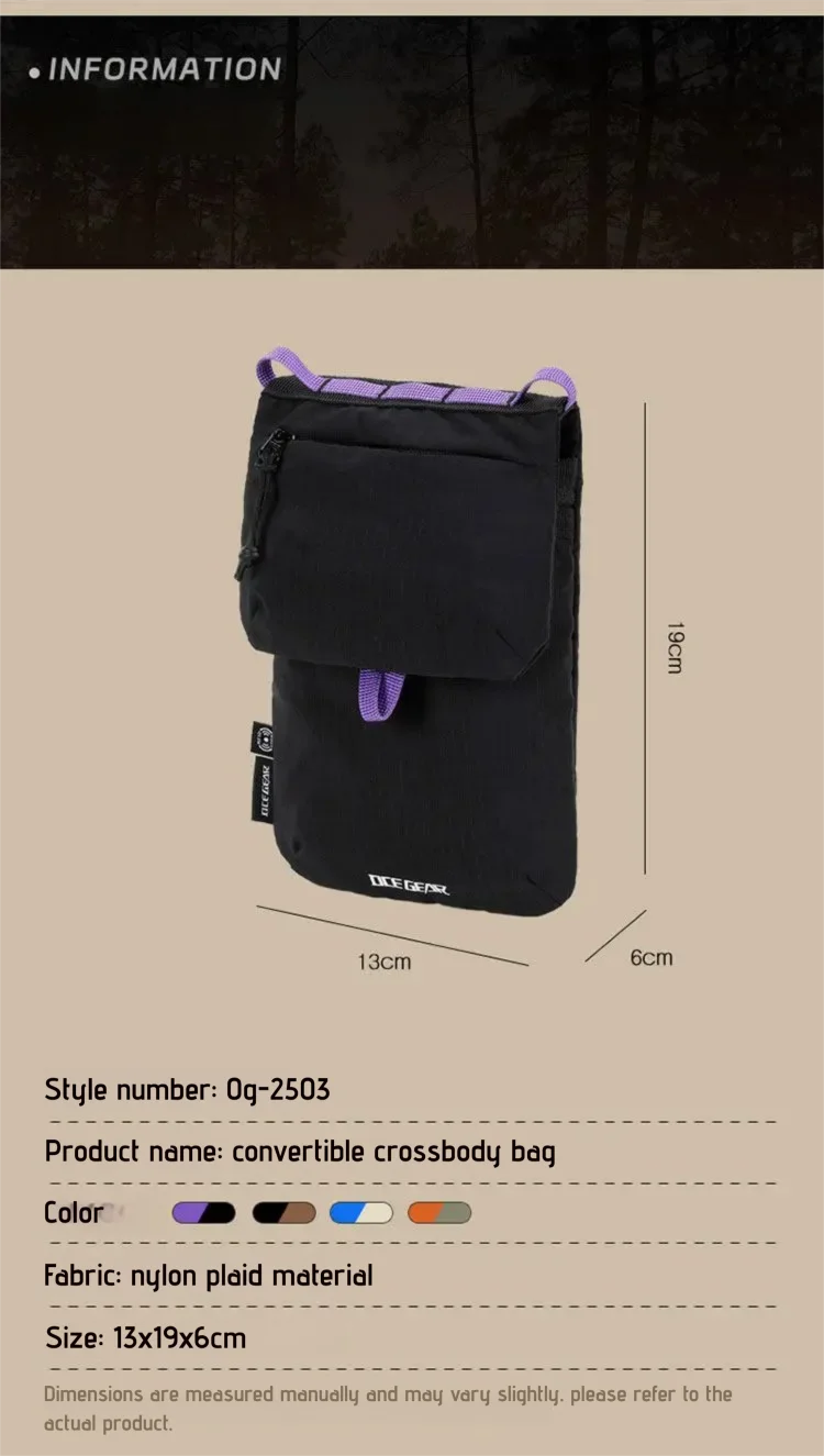 OCEGEAR Crossbody Bag Multifunctional Mini Anti-Theft Credit Cards Phone Shoulder Bag Travel Business Small Sling Purse Bag