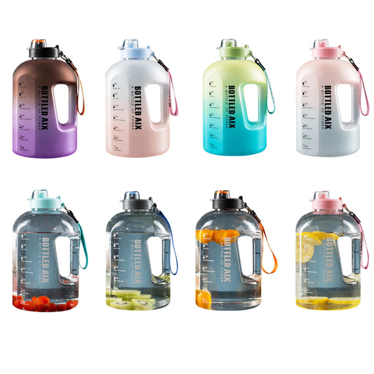 Extra Large Capacity Water Bottle Gradient Color Time Marker Designed Cup