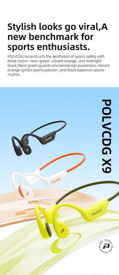 POLVCDG X9 Słuchawki Kostne Wodoodporne IPX8 Otwarte Słuchawki Pływackie 32G Słuchawki Nauszne Tenis Bieganie Jazda Na Rowerze