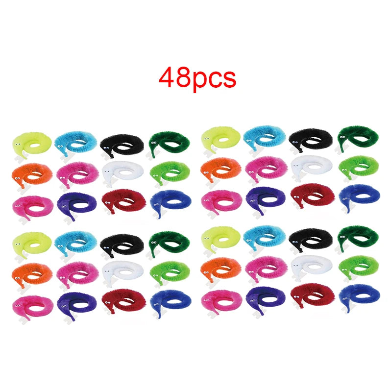Fuzzy Magic Worm Trick Toys For Kids Wiggly Twisty Worm On a Invisible String Carnival Party Favors Children Magic Props