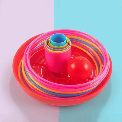 Children Throw Circle Game Ferrule Stacked Toys Fun Indoor Outdoor Parent-Child Interactive Circle Layers Early Education Gift