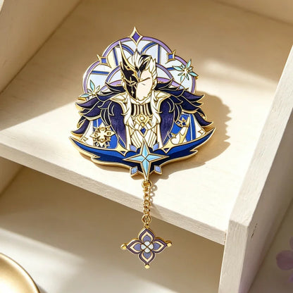 Genshin Impact Hard Enamel Pin Columbina Flins Odette Anastasya Badges Lapel Pin Cartoon Anime Brooches Backpack Decoration