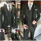 3 Pieces New Business Khaki Formal Men's Slim Fit Suits Wedding Groom Prom Terno Masculino Custom Blazer Jacket Vest Pant Sets