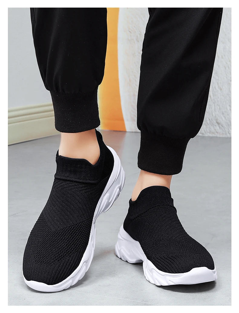 Men'S And Women'S Sneakers Mesh Breathable Lightweight High-Top Running Tennis Shoes Comfortable Outdoor Pair Naked Boots