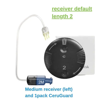 Phonak Unitron Size 2 Receiver + 1pack CeruGuard Wax Guard RIC Hearing Aid SDS 4.0 Replacement Receiver Standard Power RIC Wire