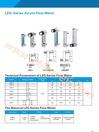 LZQ-6,7 Acrylic air flow meter (H=120mm gas flow meter)with control valve for Oxygen conectrator ,it  can adjust  flow