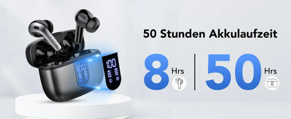 X87 In-Ear Headphones with LED Digital Display HiFi Stereo Earphones Long-lasting Headsets Phones Laptops Widely Compatible
