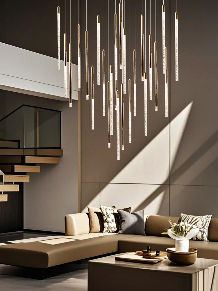 Hotel lobby LED Chandelier Luxury Villa hall Living room Crystal Chandeliers Customable High Ceilings Chandelier