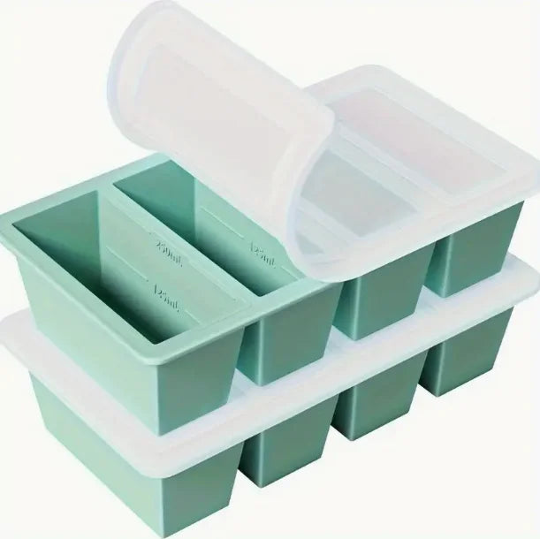 1PC Multi Colo  Silicone Freezer With Lid Easy Release Silicone Freezer Container For Freezing And Storing Soups  Broths Sauces