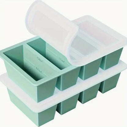 1PC Multi Colo  Silicone Freezer With Lid Easy Release Silicone Freezer Container For Freezing And Storing Soups  Broths Sauces