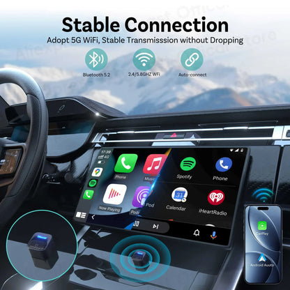 OTTOCAST Wired Wireless Android Auto CarPlay Mini Core Adapter Tiny Cube Dongle for Buick Cadillac Chevrolet Ford Hyundai Lada