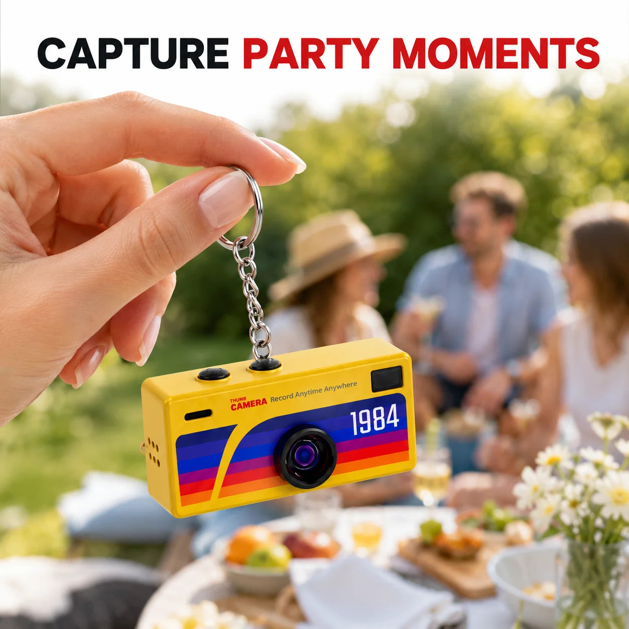 1080p Mini Thumb Camera Keychain Portable Video Camcorder Memory Card Support with Flash for Party Event Decoration Prop